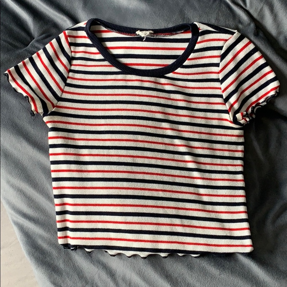 Garage Red White and Blue Crop Top
